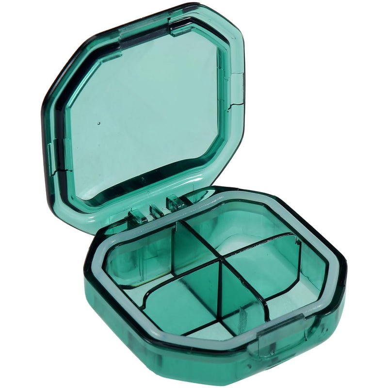 iplusmile Compact Medicine Case 4 Compartment Pill Organizer Portable Travel Medicine Organizer for Daily Use Vitamins Supplements Transparent Lid Storage Box 2.44 X 2.44 X 0.98 in 6.2X6.2X2.5CM