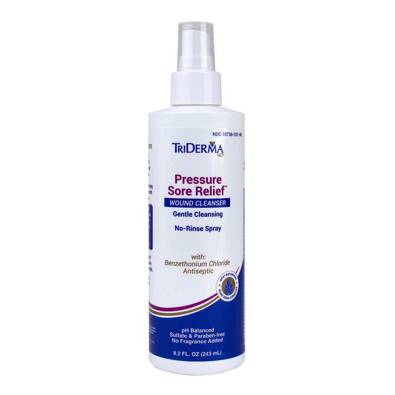 [Australia] - TriDerma Pressure Sore Relief Wound Cleanser, Gentle Cleansing for Bed Sores, Ulcers, Pressure Sores, Wounds and Hard-to-Heal Skin Sores with AP4 Aloe Vera and Niacinamide, Fragrance Free 8.2 oz Spray 8.20 Fl Oz (Pack of 1) Cleanser Spray 