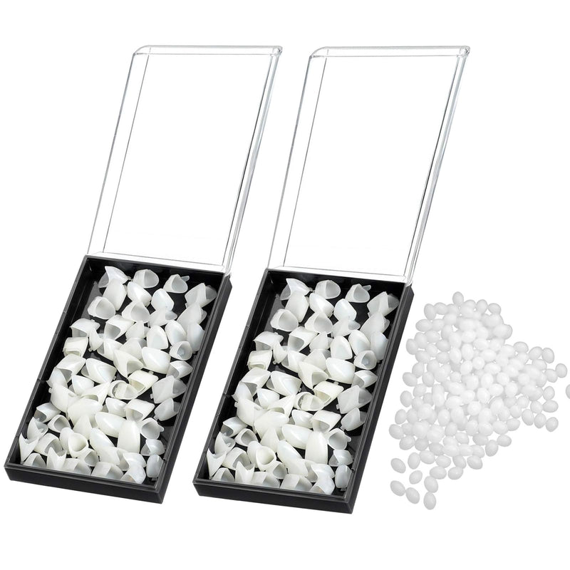 [Australia] - Temporary Fake Tooth Cap Crown,140 Pieces Front Teeth with Thermal Beads Cap Filler for Teaching or DIY 
