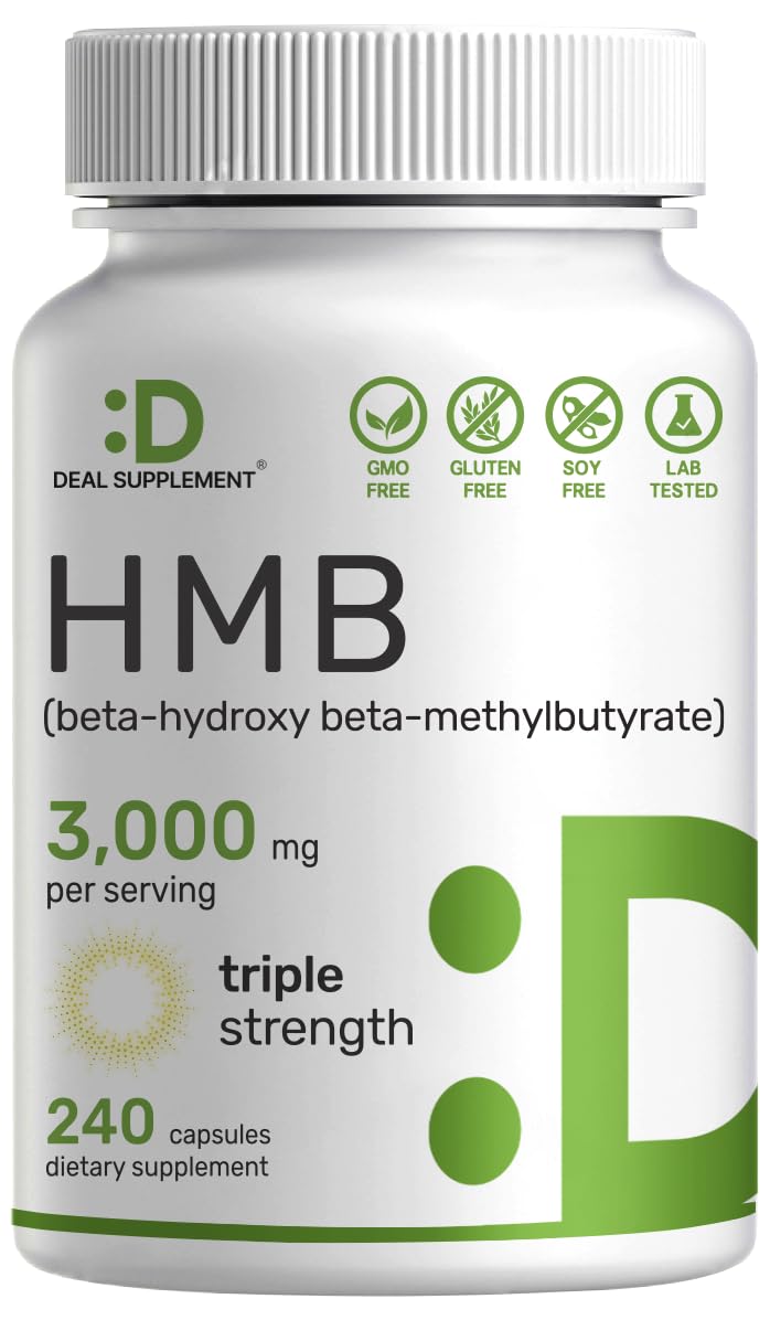 [Australia] - DEAL SUPPLEMENT Ultra Strength HMB Supplements 3,000mg Per Serving, 240 Capsules | Third Party Tested | Supports Muscle Growth, Retention & Lean Muscle Mass | Fast Workout Recovery HMB 3000mg 