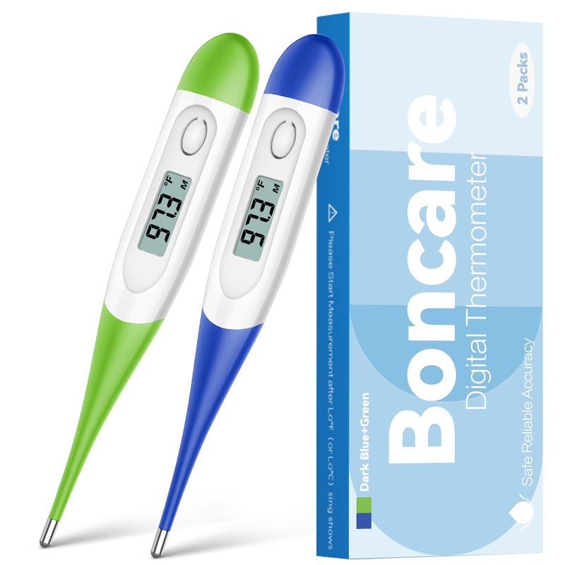 [Australia] - Thermometer for Baby, 2 Packs, Rectal Digital Thermometer with 10 Seconds Fast Reading (Dark Blue+Green) Dark Blue+Green 