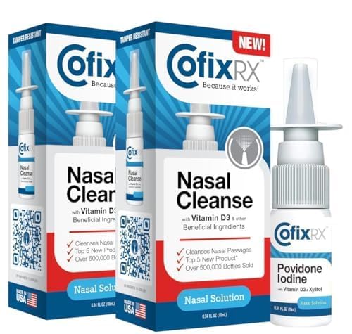 [Australia] - Nasal Cleanse Solution Spray, Povidone Iodine with Vitamin D3 & Xylitol, Cleans Nasopharynx, Cold & Allergy Releif, Laboratory Tested Patented Formula, Fast Acting and Long Lasting, Two Pack 