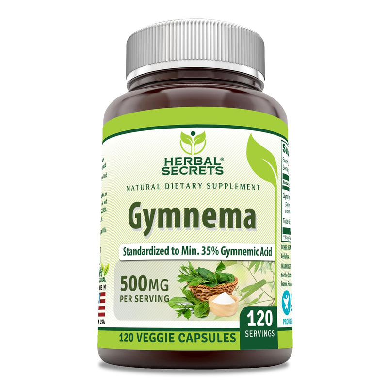 [Australia] - Herbal Secrets Gymnema Supplement | 500 Mg Per Serving | 120 Veggie Capsules | Non-GMO | Gluten Free | Made in USA 