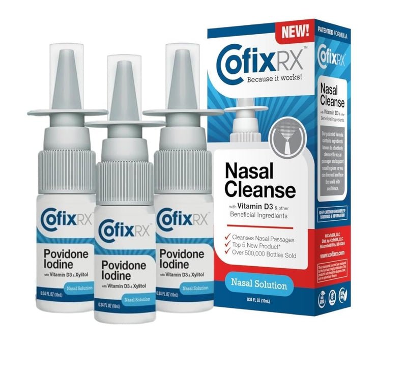 [Australia] - Nasal Cleanse Solution Spray, Povidone Iodine with Vitamin D3 & Xylitol, Cleans Nasopharynx, For Cold Allergy Sinus Relief, Laboratory Tested Patented Formula, Fast Acting & Long Lasting, 3 pk 