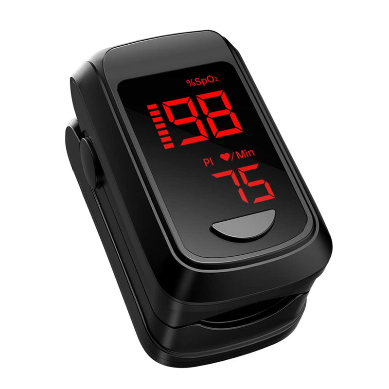 [Australia] - Pulse Oximeter Fingertip- Mini Oximeter Oxygen Saturation Monitor for SpO2/Heart Rate/PI, with Auto Graph Display/Alarm,FSA/HSA Eligible Black 