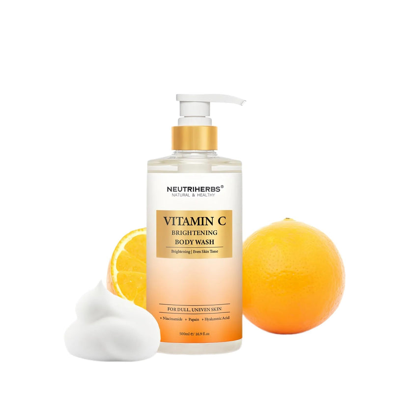 Neutriherbs Brightening Body Wash for Dull,Uneven Skin,Vitamin C Shower Gel | Daily Shower Soap for Women and Men, Enriched Papain, Niacinamide, Fresh Citrus Scent 16.9fl oz, Gentle Cleansing Skincare