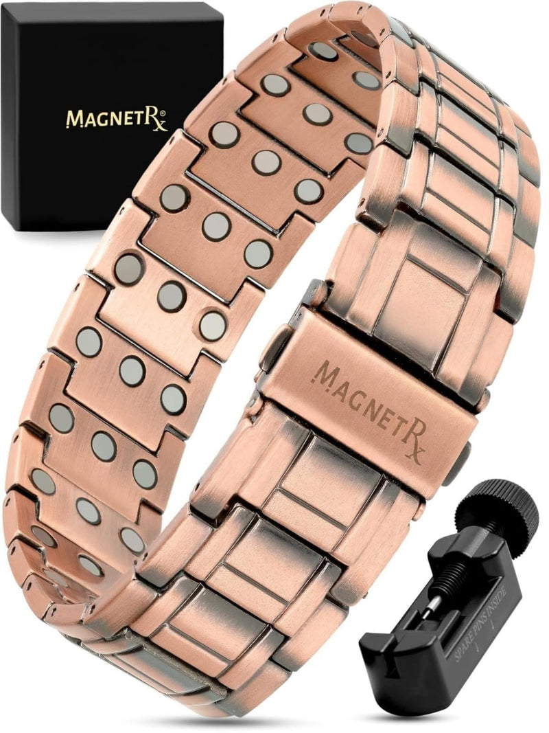 [Australia] - MagnetRX® 3X Strength Copper Bracelet – 99.9% Pure Copper Bracelets for Men with Magnets – Premium Fold-Over Clasp and Adjustable Bracelet Length with Included Sizing Tool (Stealth) Stealth 