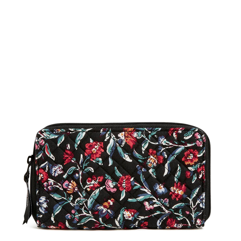 Vera Bradley womens Cotton Deluxe Travel Wallet With Rfid Protection One Size Perennials Noir