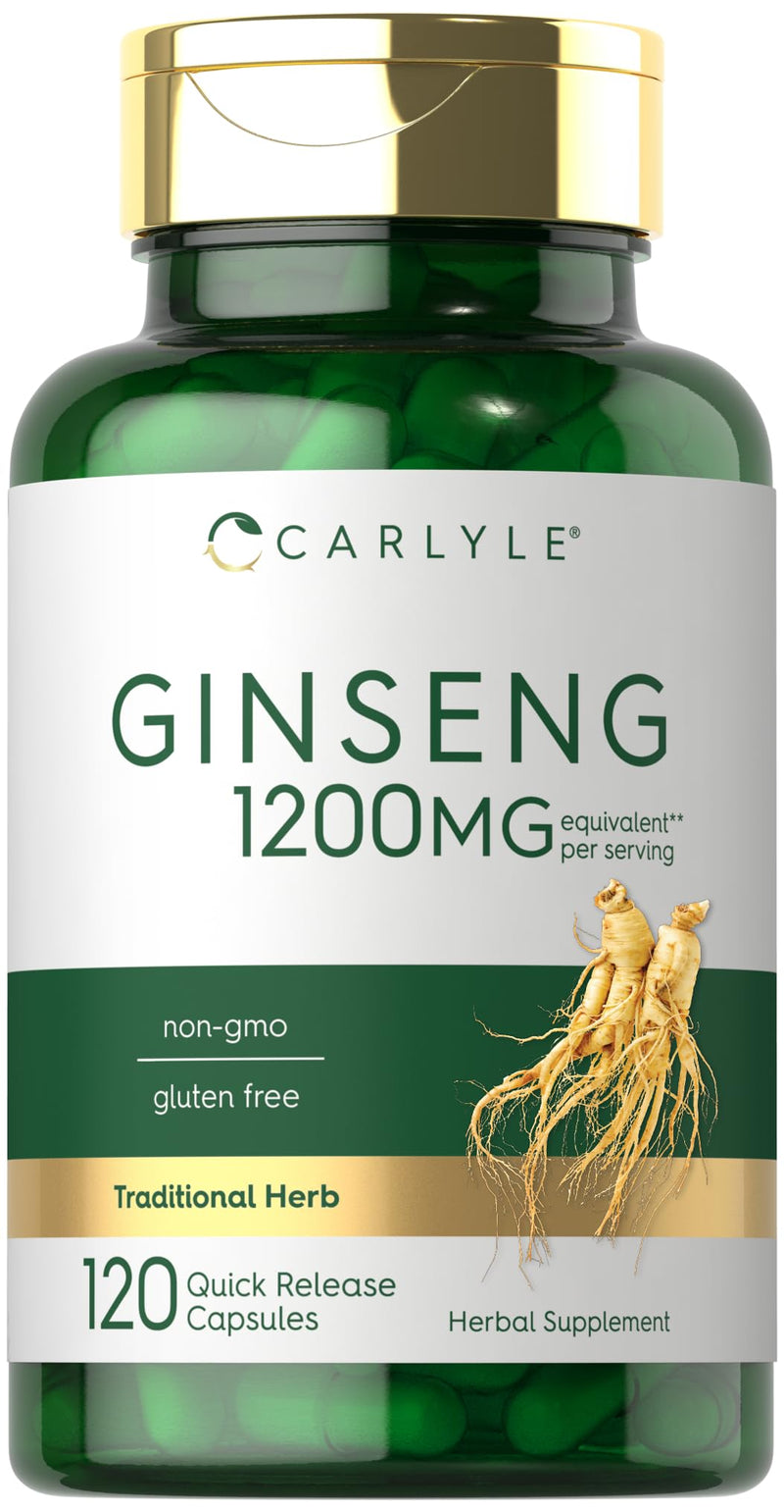 [Australia] - Carlyle Ginseng Extract Supplement | 120 Capsules | 1200mg | Pills for Men & Women | Non-GMO and Gluten Free 