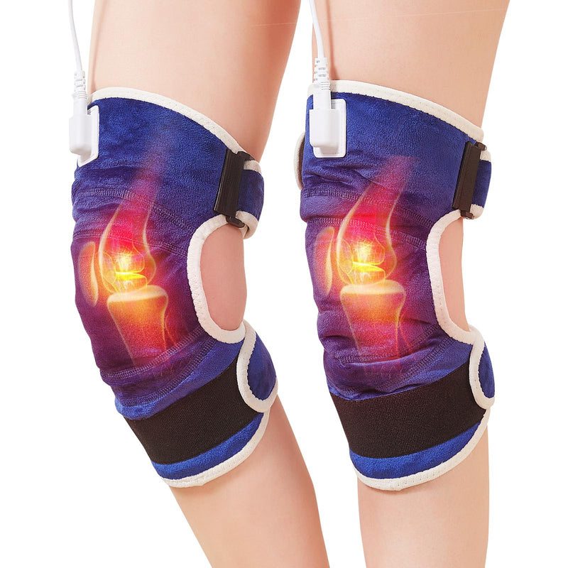 JOBYNA 2PCS Heating Pad for Knee Pain Relief, 30s Fast Heat Knee Wraps Heating Pads with Auto Shut Off, 86-158℉ Heat Level, Deep-Penetrating Heated Knee Brace for Knee Joint Pain Relief