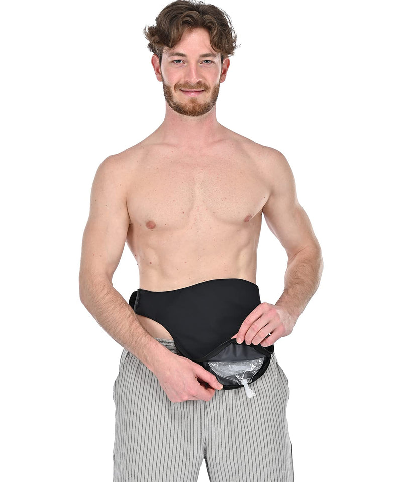 [Australia] - Colostomy Bag Covers for Women and Men, Ostomy Bag Covers, Ostomy Belt Abdomen M Black 