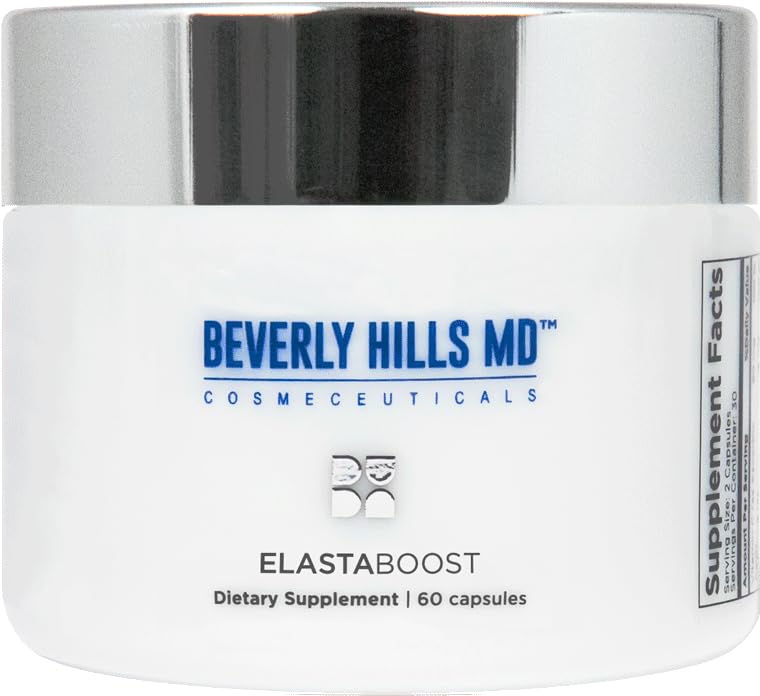 Beverly Hills MD Elastaboost Dietary Supplement, 60 Capsules | Supports firmer-looking skin with hydrolyzed elastin, hyaluronic acid, vitamin C and phytoceramides