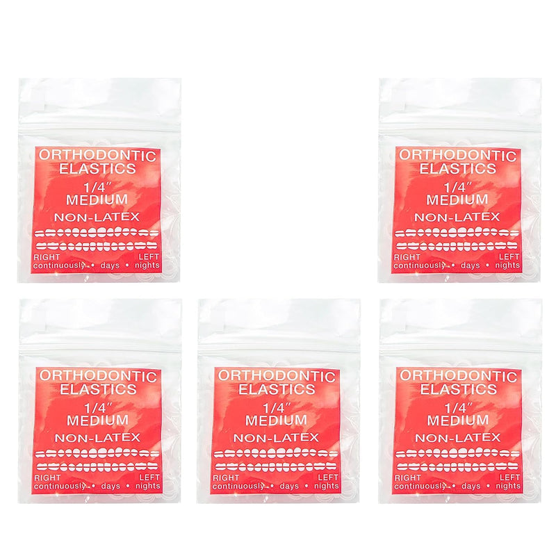 [Australia] - JMU Orthodontic Rubber Bands 1/4 Medium 6.4 mm Clear Orthodontic Elastics 4.5oz 500 pack Latex Free Dental Rubber Bands Made in USA 