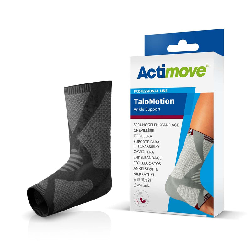 [Australia] - Actimove Professional TaloMotion Ankle Support | Slip-On Compression Ankle Brace for Sprained Ankle, Achilles Tendonitis, Postoperative Care, & Lateral Ligament Injury | Unisex, Charcoal, Left, 2X-Large 