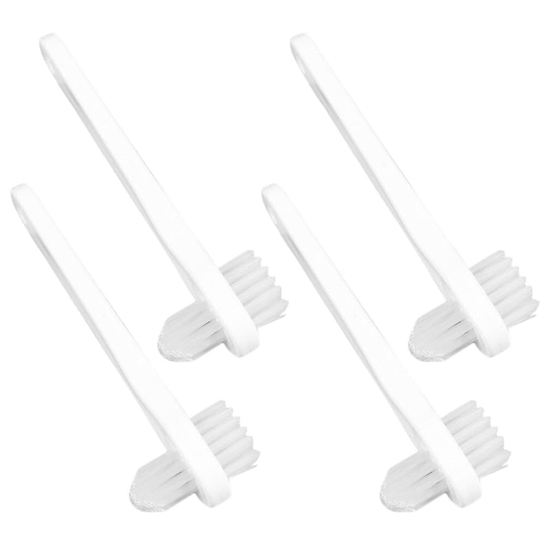 [Australia] - Beaupretty 4 Pcs Cleaner Toothbrushes Portable Toothbrushes for Cleaning Cleaner Finger Care Brush Double Head White Travel Pp 