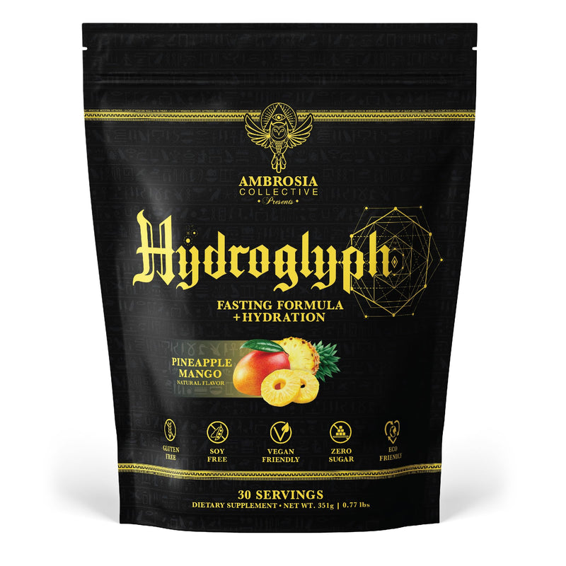 [Australia] - Ambrosia Hydroglyph Intraworkout Formula w/BCAA + EAA + Electrolytes Hydration Powder to Protect Lean Muscle, 0g Sugar Fasting Hydration Drink Mix, Made w/Coconut Water (Pineapple Mango) Pineapple Mango 