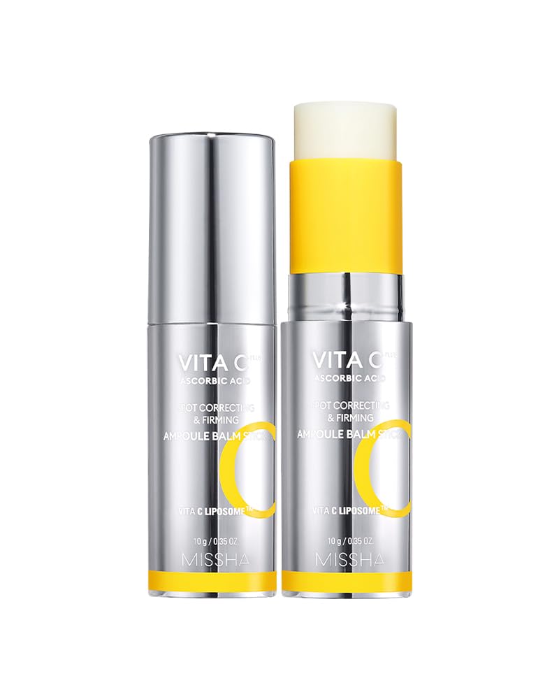 MISSHA Vita C Plus Ampoule Balm Facial Serum Stick 0.35 oz | Portable vitamin care glides on dry areas for moisture barrier support, radiant-looking tone, and soft feel anytime. 0.35 Fl Oz (Pack of 1) Vita C Balm stick