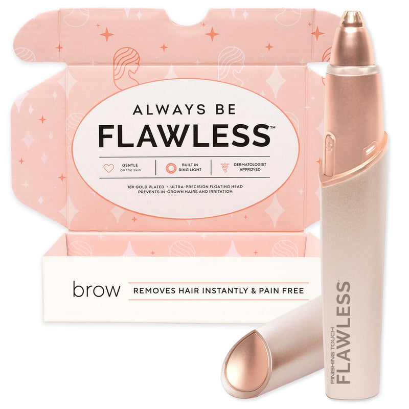 [Australia] - Finishing Touch Flawless Brows Eyebrow Hair Remover for Women, Electric Eyebrow Razor for Women with LED Light for Instant and Painless Hair Removal 
