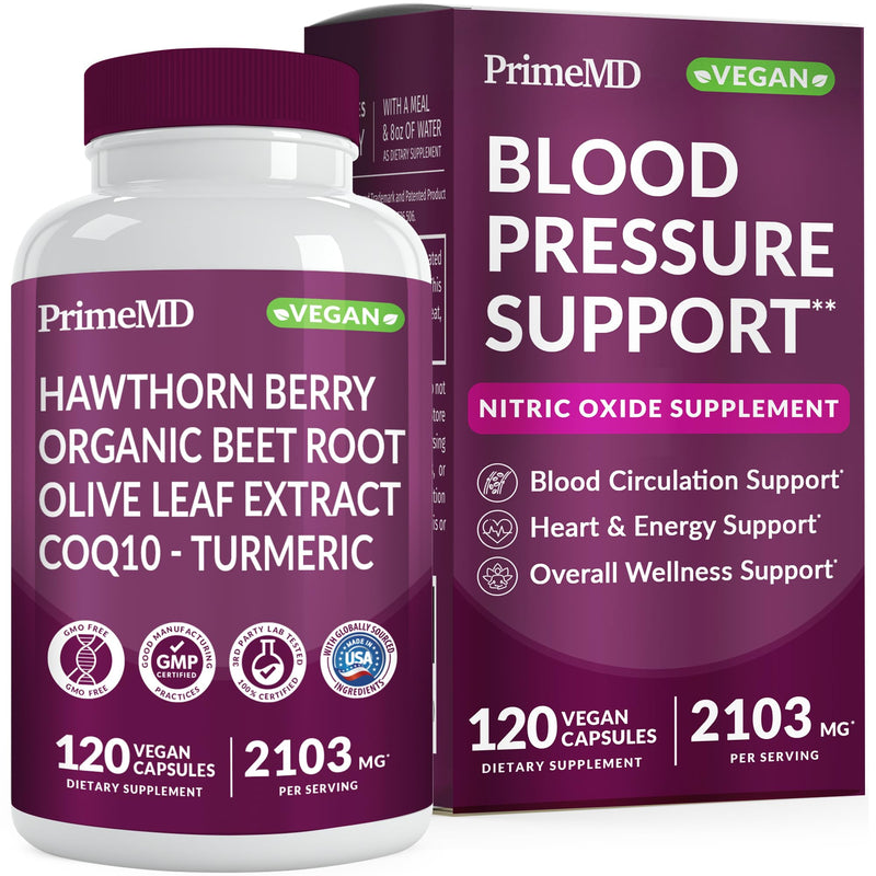 [Australia] - 26-in-1 Nitric Oxide Supplement - Blood Pressure Supplements for Heart Health with Coq 10, Organic Beet Root Capsules, Olive Leaf Extract, Hawthorn Berry and Garlic Supplements with 2103mg Per Serving 