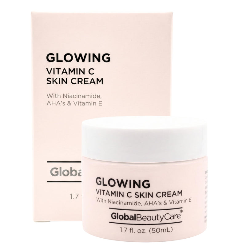 Global Beauty Care Glowing Vitamin C Skin Cream - Radiant Face Moisturizer to Improve Appearance of Uneven Skin Tone with Niacinamide, AHA & Vitamin E, Antioxidant Glow Support, 1.7 fl oz (1 Pack) 1.7 Fl Oz (Pack of 1)