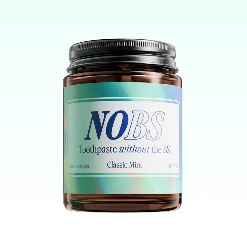 NOBS (No Bad Stuff) Toothpaste Tablets - Nano Hydroxyapatite, Fluoride & Plastic Free, Eco & Travel Friendly - Remineralize with NHA (3 Month) 186 Count (Pack of 1)