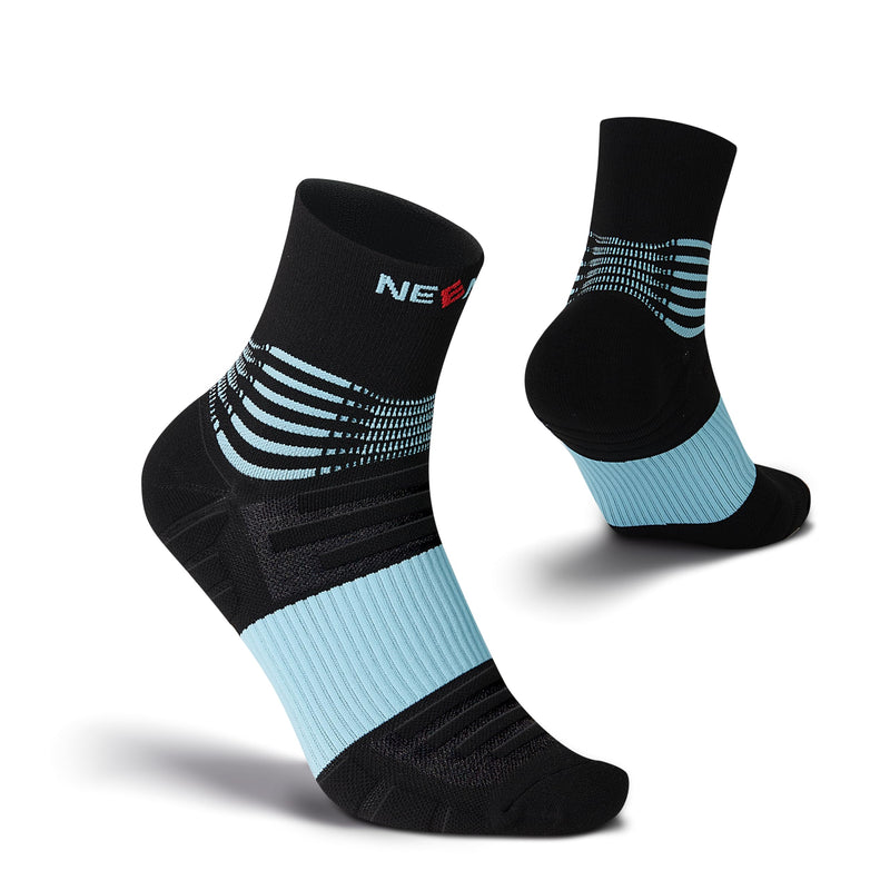 [Australia] - NEENCA Compression Socks, Medical Athletic Socks for Injury Recovery & Pain Relief, Sports Protection—1 Pair, 20-30 mmHg Large Black Blue 