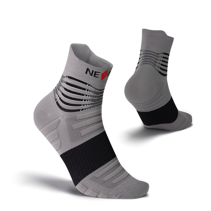 [Australia] - NEENCA Medical Compression Socks Women & Men, Pain Relief, Sport Protection, Nurses, Travel, Pregnancy—1 Pair. 20-30mmHg Large Gray Black 
