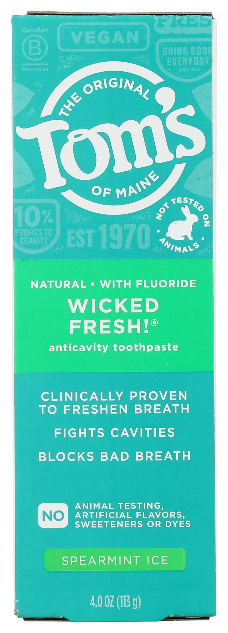 Toms of Maine Wicked Fresh Spearmint Ice AC Toothpaste, 4 OZ