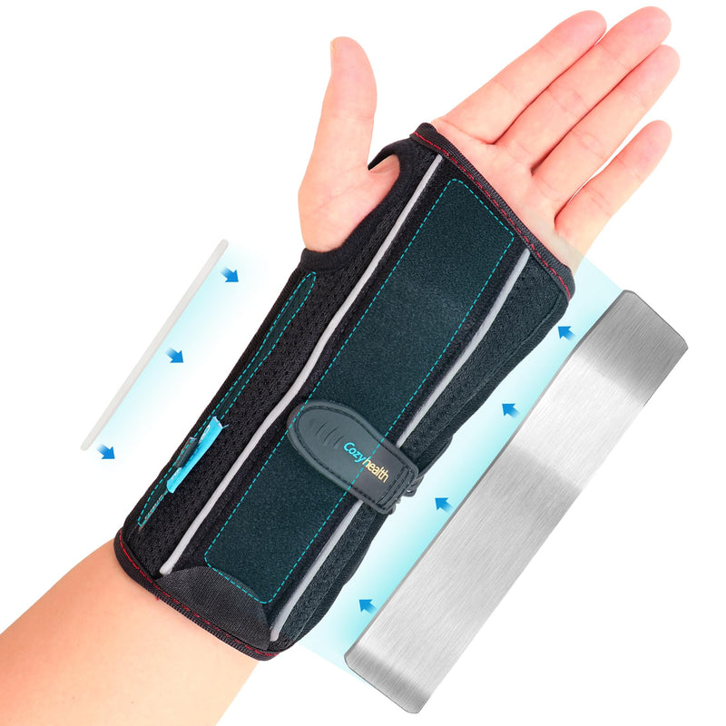 Carpal Tunnel Wrist Brace Night Support - Wrist Splint Arm Stabilizer & Hand Brace for Carpal Tunnel Syndrome Pain Relief with Compression Sleeve for Forearm or Wrist Tendonitis Pain (Left, L) Left Hand-L