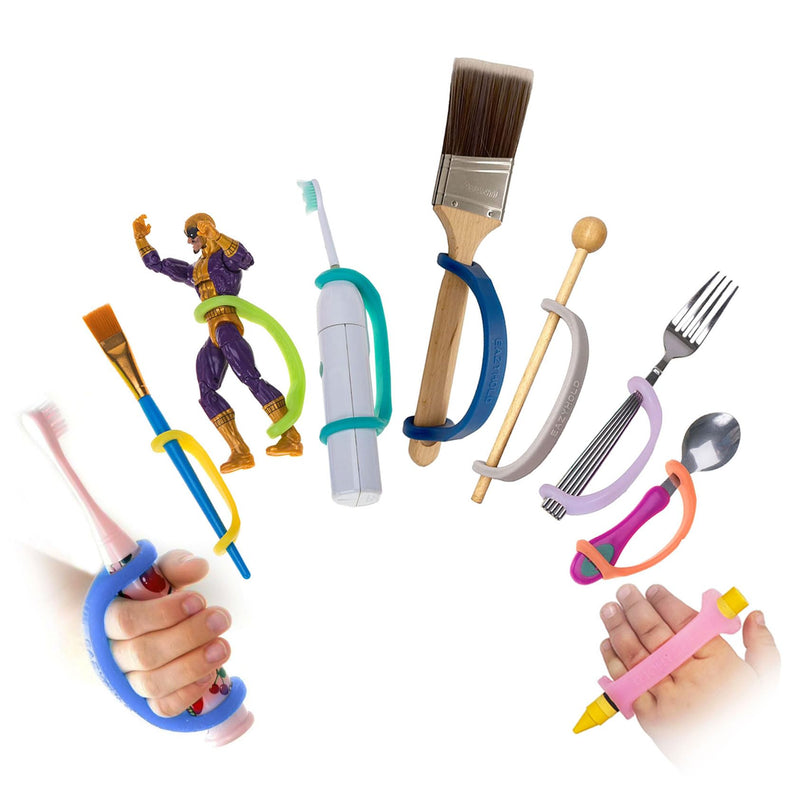 [Australia] - EaZyHold Silicone Universal Cuff, Adaptive Aid for Weak Hand Grip, Limited Mobility Holder for Daily Living - 9 Pack 