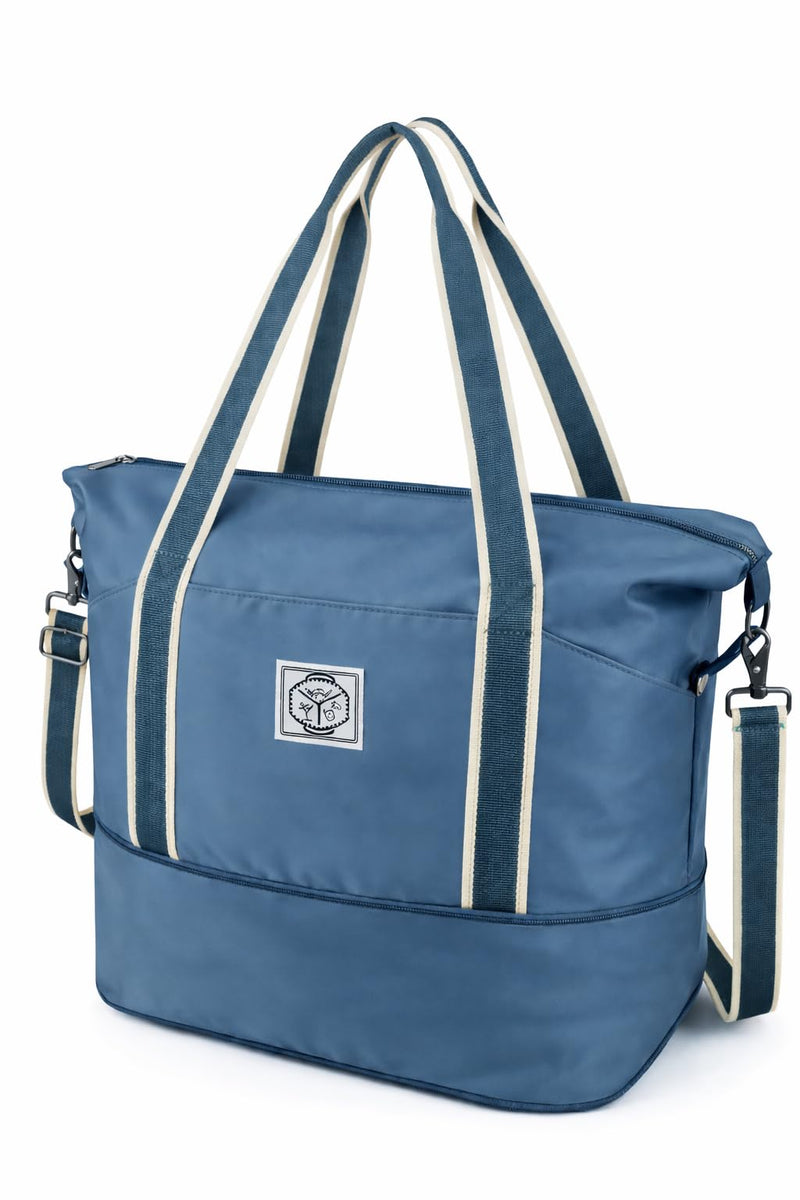 WALNEW Travel Duffel Bag, Weekender Overnight Carry On Bag for Women Men, Foldable Waterproof Gym Luggage with Metal Buckle Detachable Shoulder Strap and Wet Compartment (Peacock Blue) | Overnight Carry On Bag, Foldable Waterproof Gym Luggage with Meta...