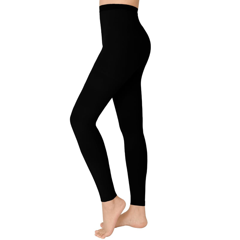 [Australia] - 20-30 mmHg Compression Pantyhose for Women, Footless Medical Compression Stockings, Waist High Opaque Compression Tights for Edema, Varicose Veins, Swelling, Pregnant, Teacher, Doctor Black1 M 