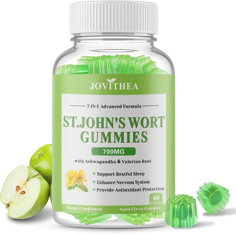 [Australia] - St John's Wort Gummies 500mg, Sugar Free Gummies for Adults Kids, Best Herbs Gummies for Brain and Stress Relief, Non-GMO, Gulten Free, Vegan, Pectin, 60 60 Count (Pack of 1) 
