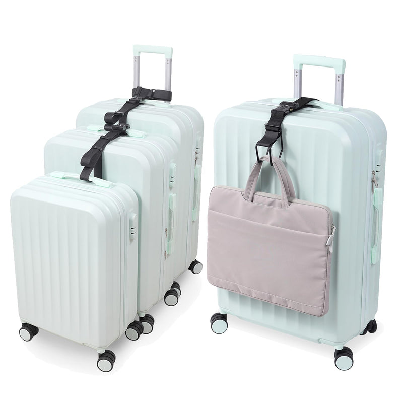 Luggage Straps, Luggage Connector Straps for Suitcases Add A Bag and Connect Your 3 Suitcases Together, J Hook Luggage Strap for Add a Bag