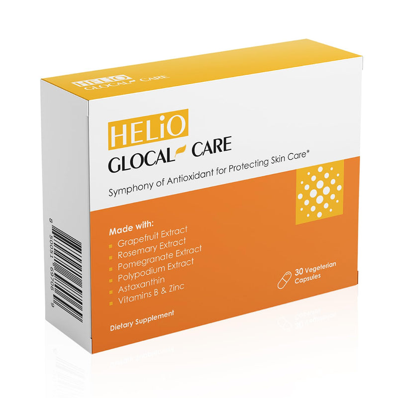 [Australia] - GlocalCare Helio Supports Skin Against UV Rays & Promotes Healing from Sun Damage - Polypodium Leucotomos Extract, Nutroxsun, Astaxanthin 