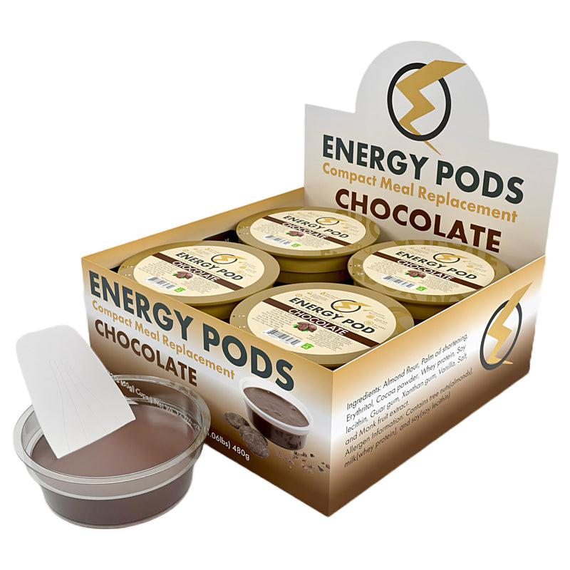 [Australia] - Chocolate Energy Pods, Snack Fudge & Compact Meal Replacement Cup, Sugar-Free, Gluten-Free, Keto, Vegetarian, 10g Whey Protein, Made with Gourmet Cacao (Pack of 8) 