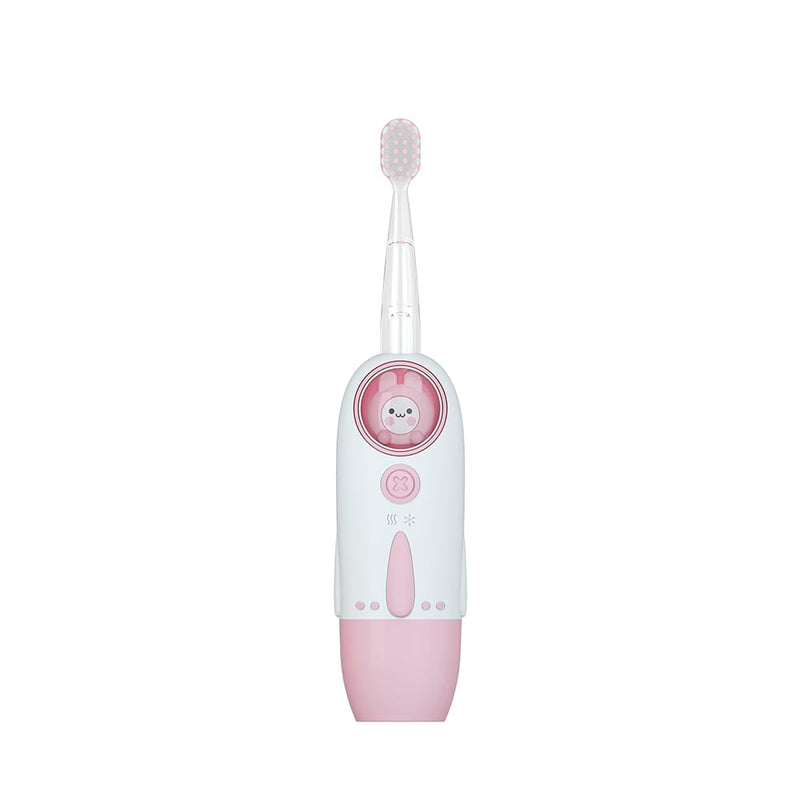 [Australia] - Kid's Electric Toothbrush with 7 Colored Lights & 2 Brush Heads - Fun Colorful Space Capsule with Cute Rabbit Astronaut. Enjoy Clean Teeth with Move-on Reminder (Lovely Pink) Lovely Pink 