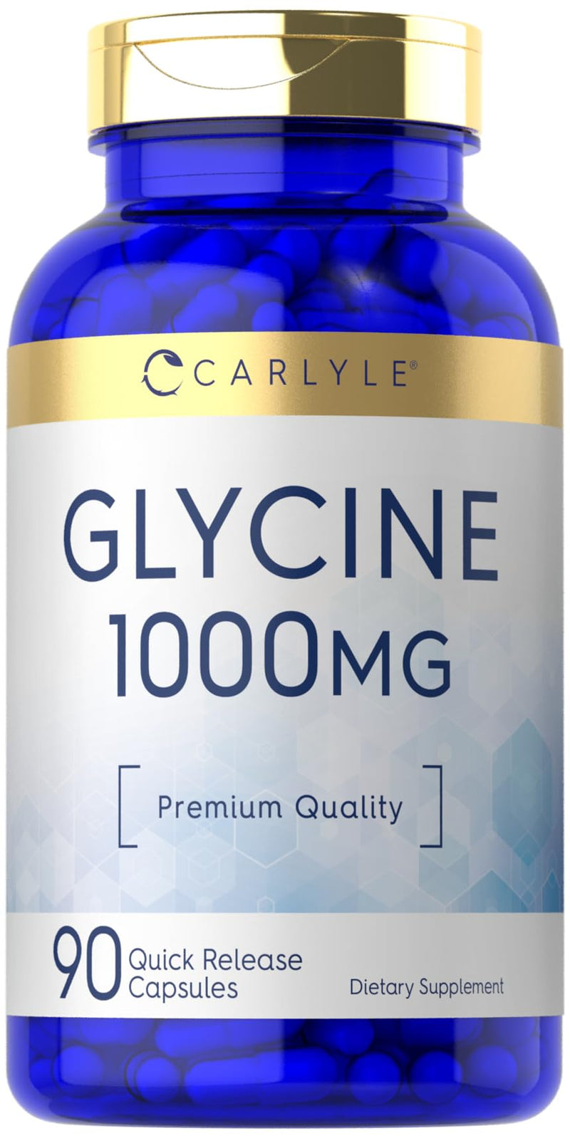 Carlyle Glycine 1000mg Supplement | 90 Powder Capsules | Premium Quality | Non-GMO & Gluten Free