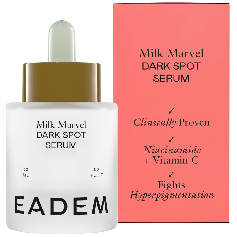 EADEM Dark Spot Remover Serum for Face Infused with Vitamin C & Niacinamide | Milk Marvel, Helps Fade Hyperpigmentation, Minimizes the Look of Pores, Made for All Skin Tones, Dark Spot Corrector, 1.01oz