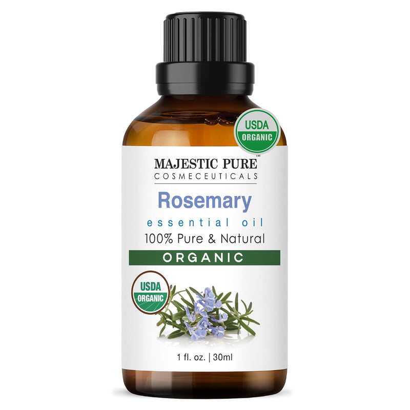 [Australia] - Majestic Pure USDA Organic Rosemary Essential Oil, Premium Grade, 100% Organic & Premium Rosemary Oil for Hair Growth, Skin, Face, Aromatherapy & Diffuser - 1 fl oz 1 Fl Oz (Pack of 1) 