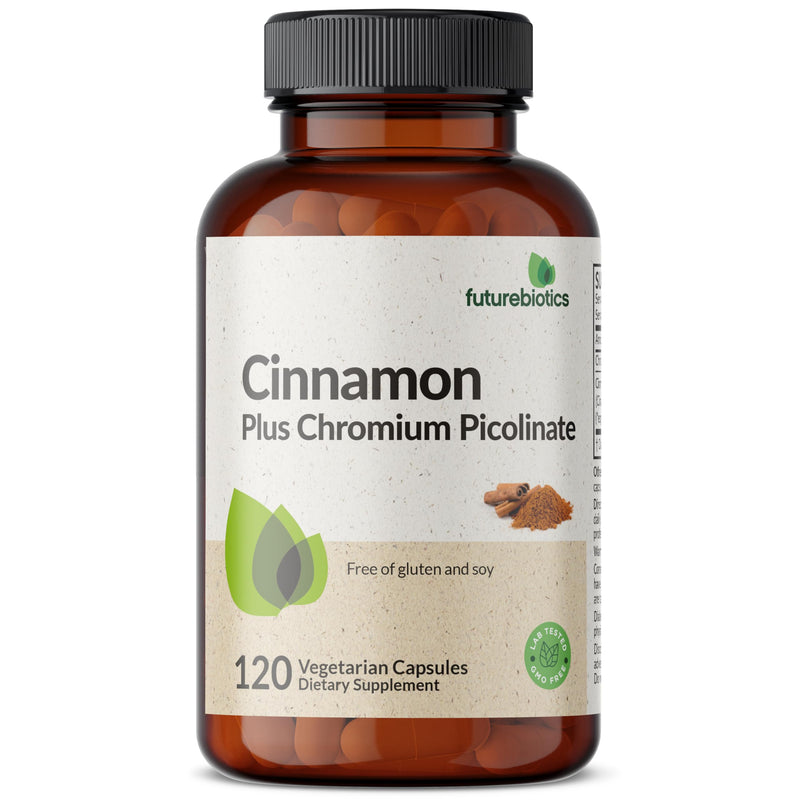 [Australia] - Futurebiotics Cinnamon Plus Chromium Picolinate Supplement, High Potency Chromium, Non-GMO, 120 Vegetarian Capsules 120 Count (Pack of 1) 