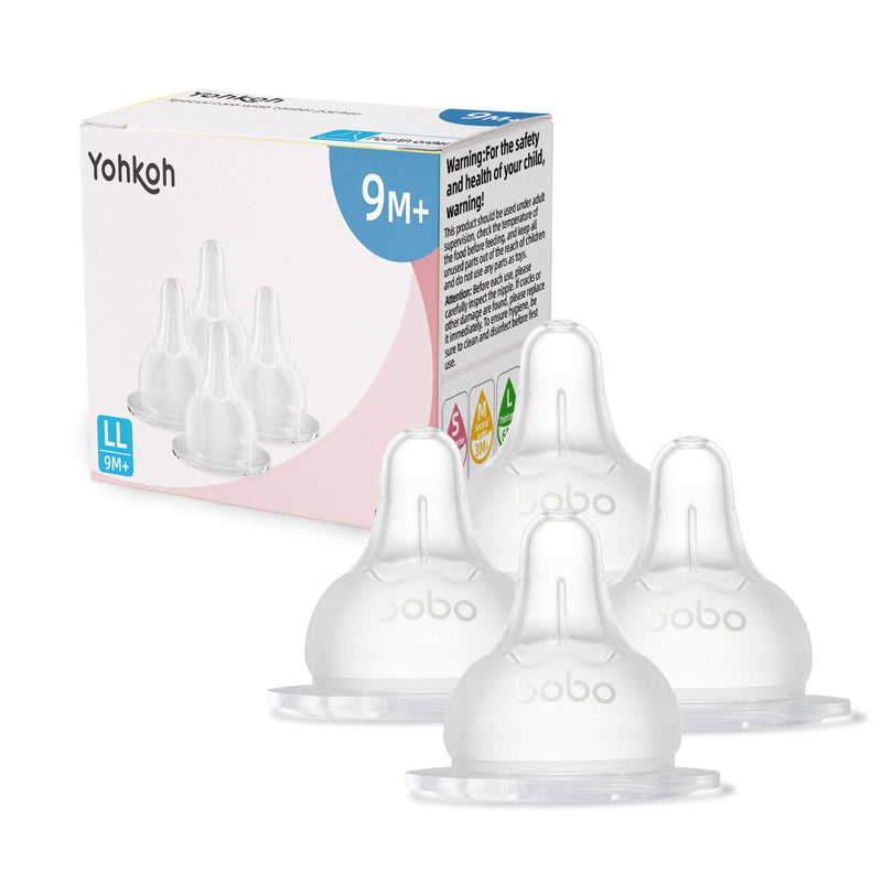 [Australia] - Nipples with Automatic Flow Lock, 100% Natural Feel, Soft Silicone, BPA-Free (9m+, LL, 4 counts) 9m+, LL, 4 counts 