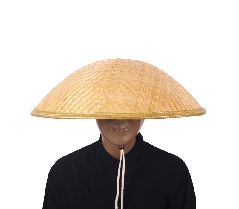 Japanese Traditional Handmade Ohenro Hat for Shikoku Pilgrimage 88 Bamboo Hat Umbrella (Yellow)