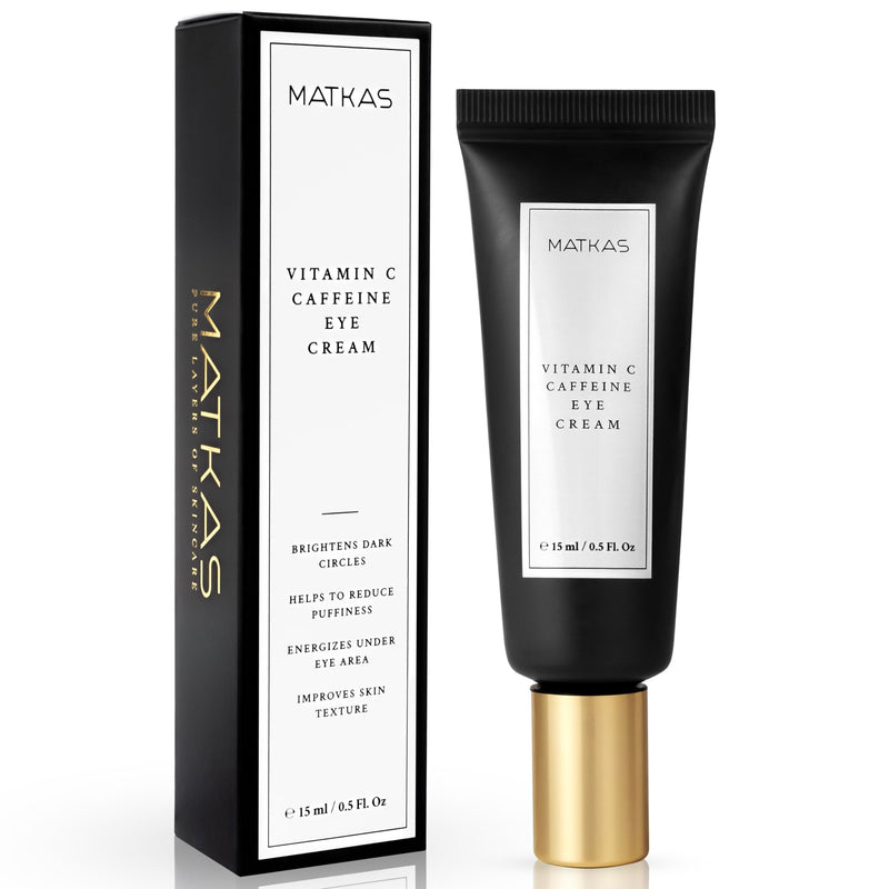 Korean Vitamin C Under Eye Brightener for Dark Circles 0.5 Floz. | Under Eye Brightener with Caffeine for Puffiness and Bags, Hydrating Vitamin C and Caffeine Eye Cream for Dark Circles