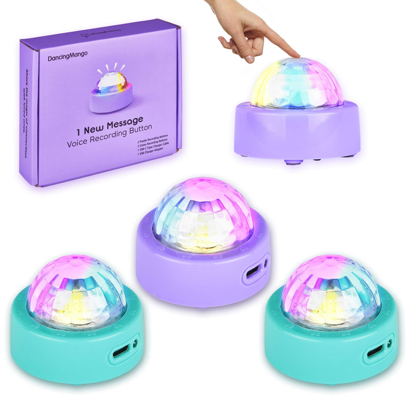 [Australia] - Voice Recording Button, Language Development, Learning Tool, Family & Classroom Use, Fun for Kids, USB Rechargeable (Set of 4) 