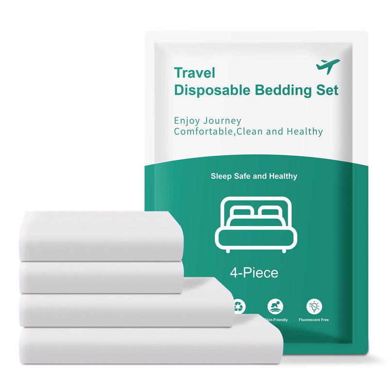 [Australia] - KIIS Travel-Safe Disposable Cover Sheets for Travel, Disposable Bed Sheet, Disposable Duvet/Comforter Cover, Disposable Pillowcases, Perfect for Hotels & Trips (King Size) King (1 Pack) 