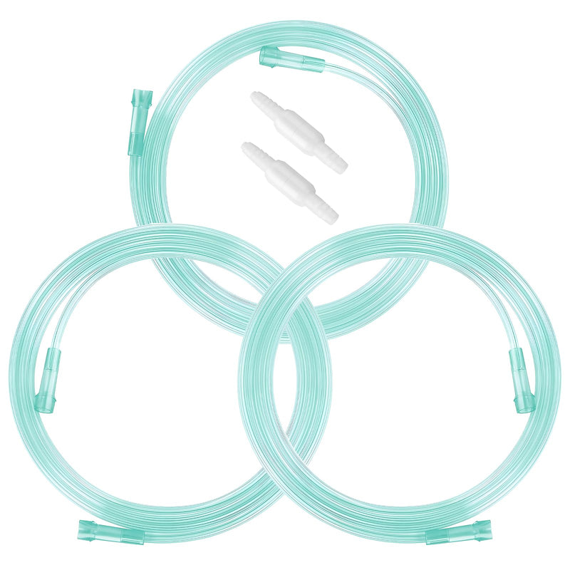 [Australia] - 3 Pack Oxygen Tubing with 2pcs Oxygen Tubing Connector - 7Ft Premium Green Oxygen Tubing Crush Resistant Non-Kinking Oxygen Tubes Green-7ft-3Pack+2pcs 