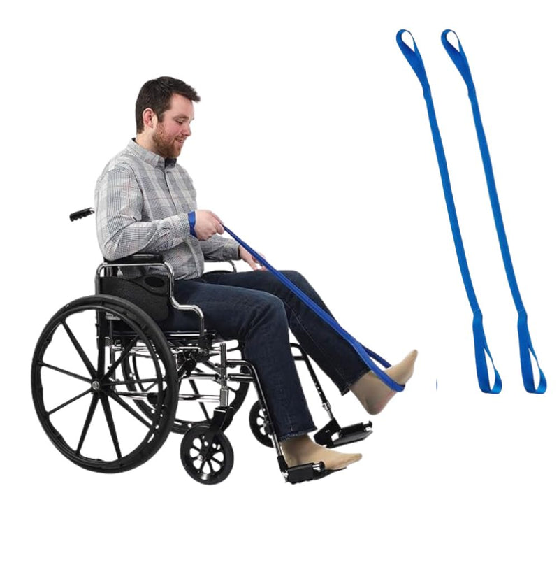[Australia] - Sammons Preston Soft Flexible Leg Lifter, 34" Long, 3 Pack, Leg Strap with Loops for Hands & Feet, Easy to Use Mobility Aid & Leg Riser for Getting in & Out of Beds, Cars, & Wheelchairs 