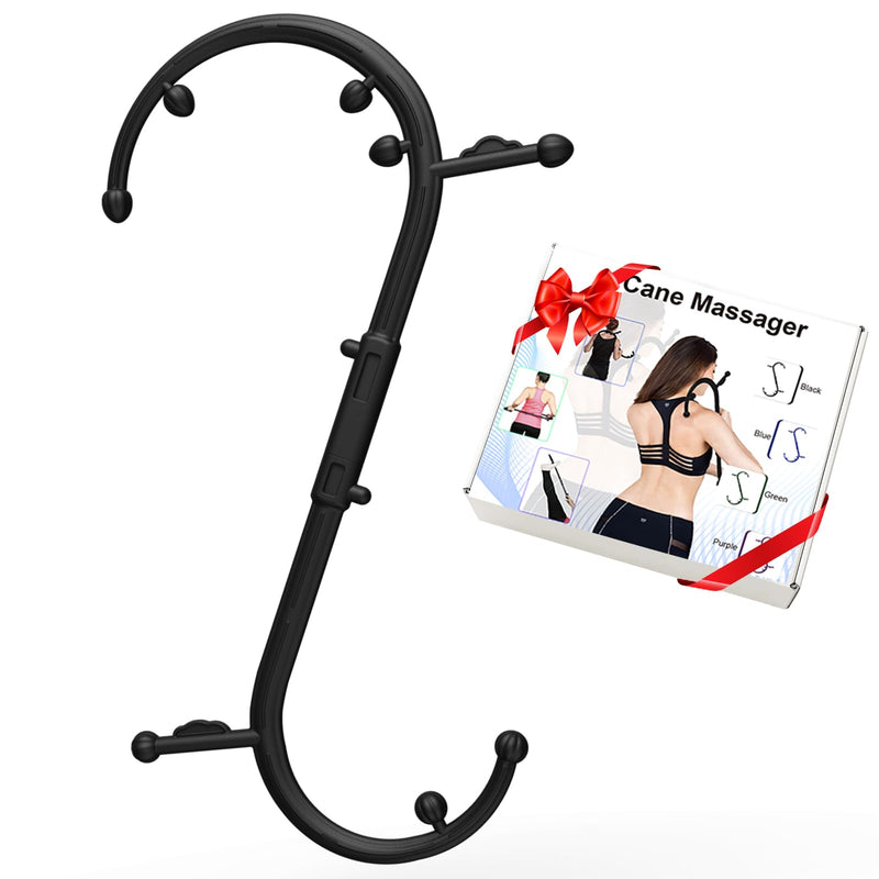 [Australia] - Birthday gifts for women/men Back and Neck Massager - Massage Trigger Point Cane,Self Massage Tool Muscle Release Tool(Black), Gifts for Women/Men 