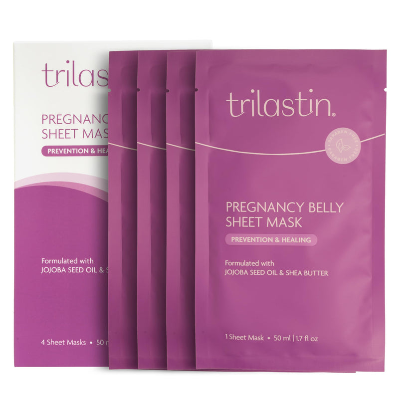 [Australia] - TriLASTIN Belly Masks - Belly Masks for Pregnant Women - Hydrating & Soothing for Itchy Skin - Reduces Stretch Marks - Safe for Sensitive Skin - Paraben & Phthalate-Free - Made in USA - 4 Pack 4 Count (Pack of 1) 